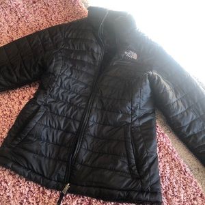 black north face reversible coat